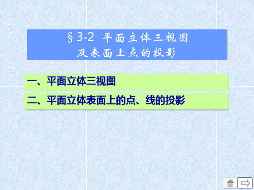 32平面立体平面立体三视图及表面上点的投影精品PPT课件