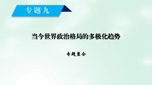2017_2018学年高中历史专题九当今世界政治格局的多极化趋势专题整合课件人民版必修1201709210352