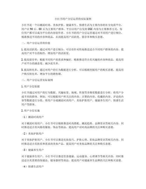 小红书用户分层运营的实际案例