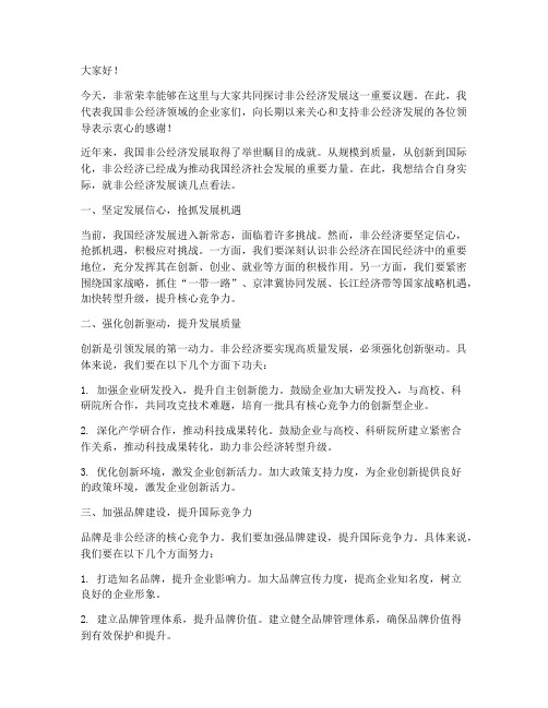 非公经济交流发言稿