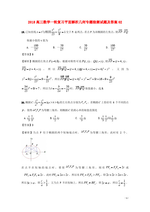 广东省江门市2018高三数学一轮复习专项检测试题25201712190276