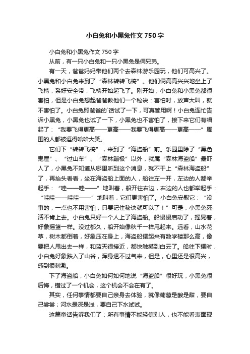 小白兔和小黑兔作文750字