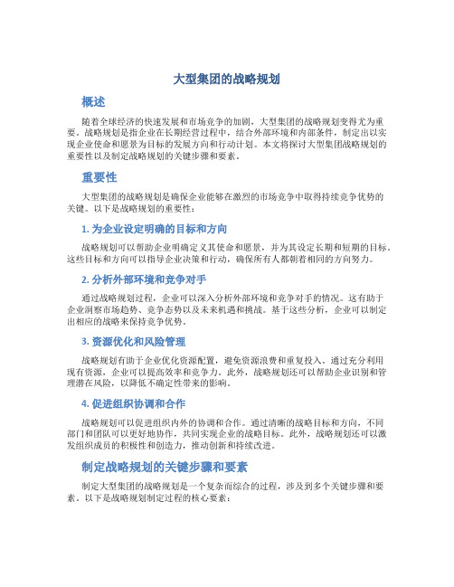 大型集团的战略规划