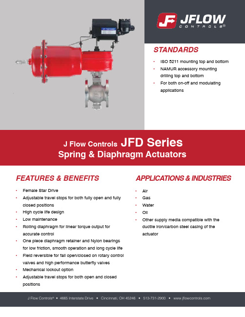 J Flow Controls JFD系列弹簧和膜驱动器说明书