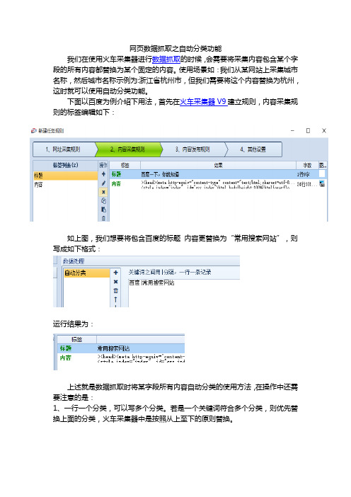 网页数据抓取之自动分类功能