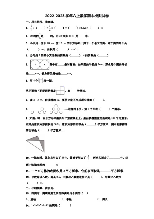 河南省洛阳市涧西区天津路小学2022年六年级数学第一学期期末经典试题含解析