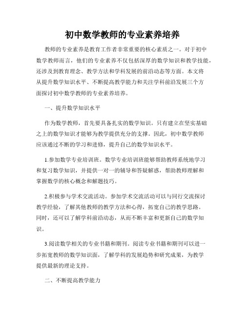 初中数学教师的专业素养培养