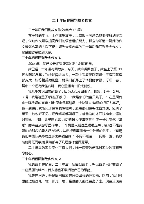 二十年后我回到故乡作文（集合13篇）