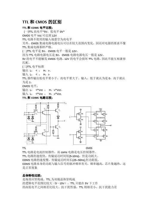 TTL和CMOS的区别(全面-自己整理)