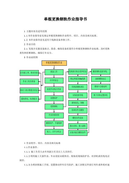 单根更换钢轨作业指导书