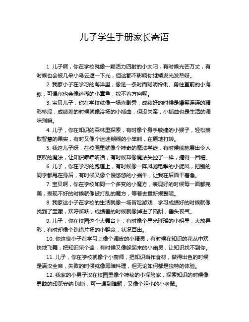 儿子学生手册家长寄语