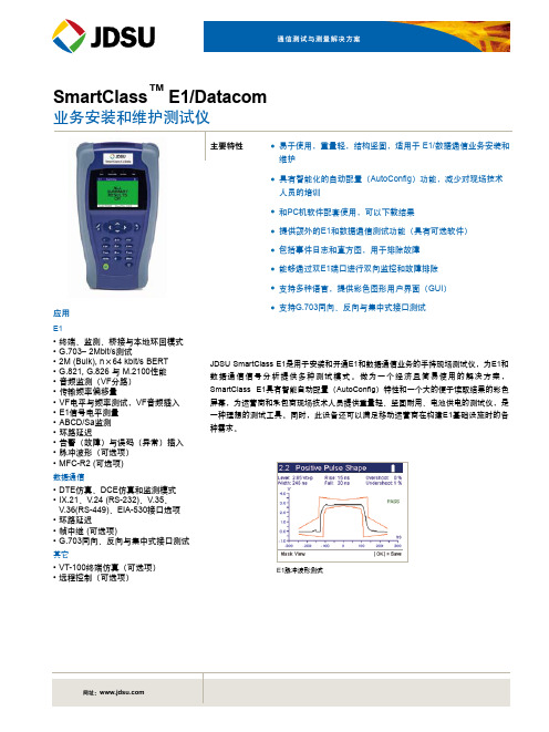 2M误码测试仪SmartClass_E1_Datacom产品资料