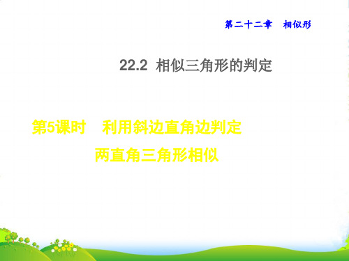 九年级数学上第22章相似形22.2相似三角形的判定5利用斜边直角边判定两直角三角形相似授课课沪科