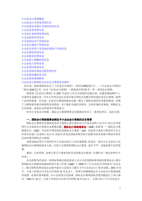 小企业会计准则实务操作指南课程讲义学习笔记.doc