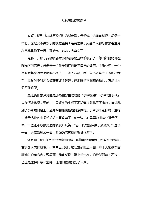 六年级丛林历险记观后感作文