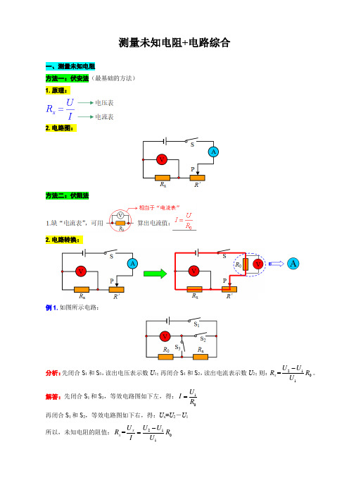 考物理复习辅导系列-专项复习中测量未知电阻+电路综合