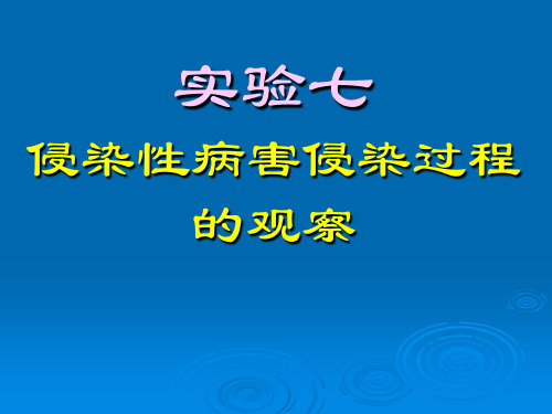 植物病理学实验实验七、侵染性病害侵染过程的观察