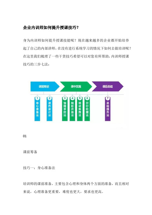 企业内训师如何提升授课技巧