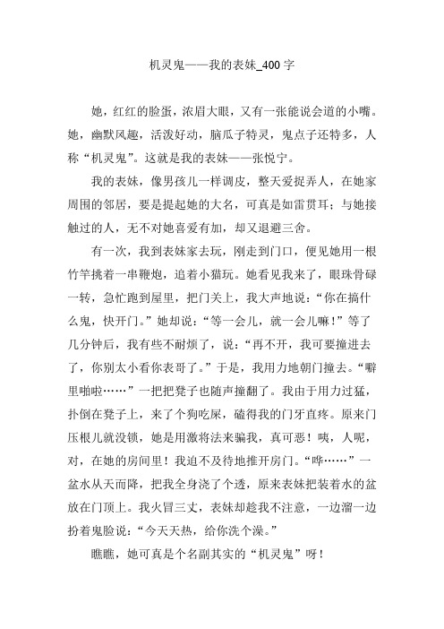 机灵鬼——我的表妹_400字