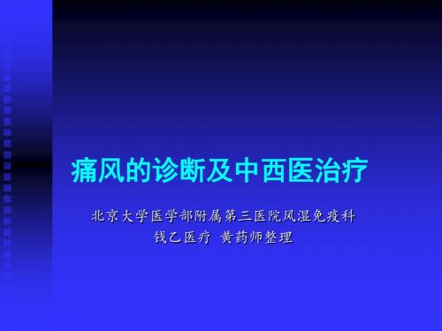 痛风的诊断及中西医治疗ppt课件