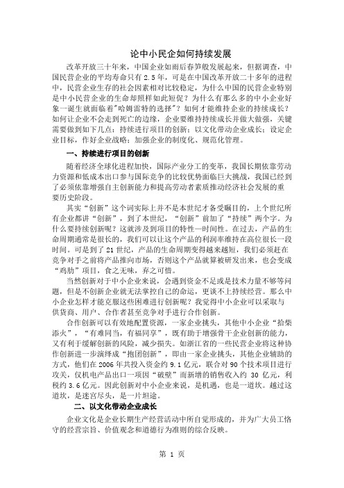 中小企业如何持续成长精品文档5页