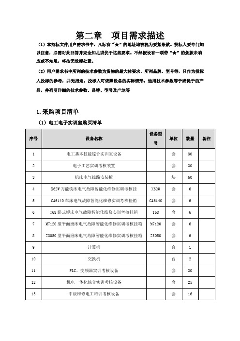 项目需求描述