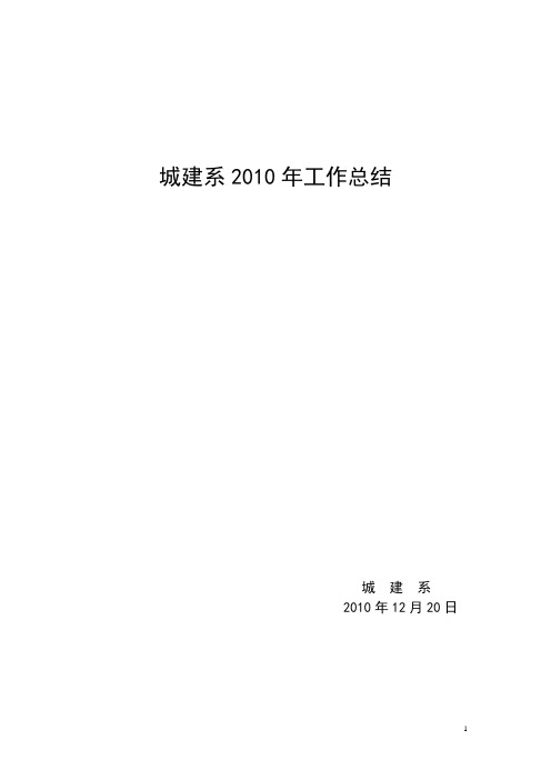 2010年工作总结