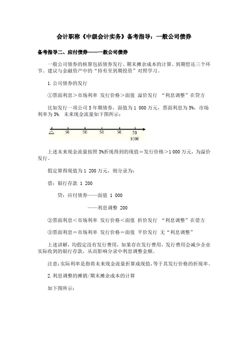 会计职称《中级会计实务》备考指导:一般公司债券