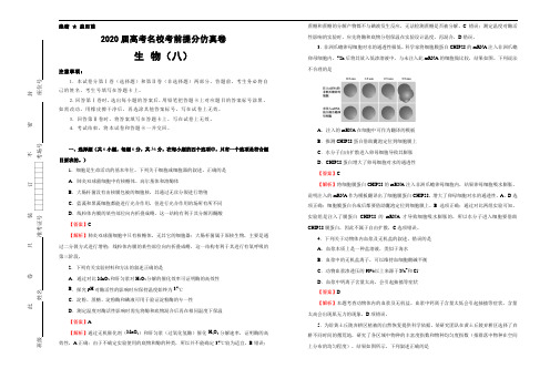 2020年高考名校考前提分仿真卷 生物(八) 教师版