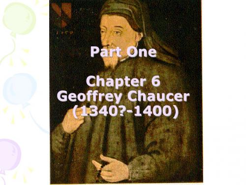 英国文学史SH2011 Geoffrey Chaucer