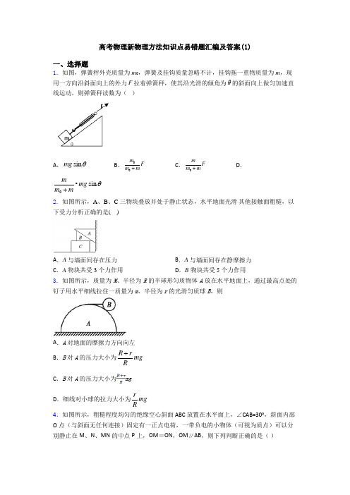 高考物理新物理方法知识点易错题汇编及答案(1)