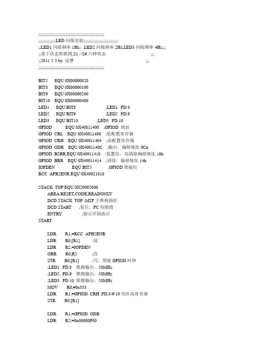 STM32 汇编语言,LED闪烁实验