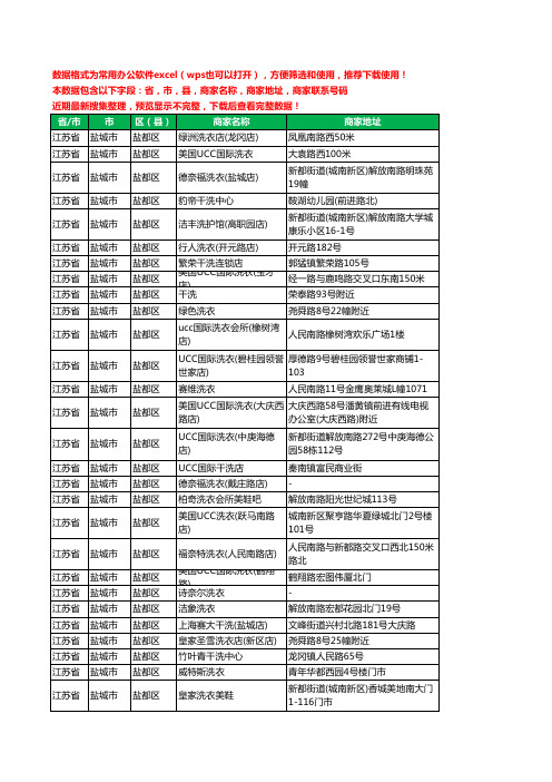 新版江苏省盐城市盐都区洗衣店工商企业公司名录名单大全94家