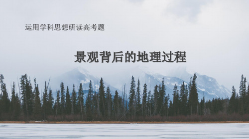 2020年高考地理总复习之运用学科思想解读高考题：景观背后的地理过程