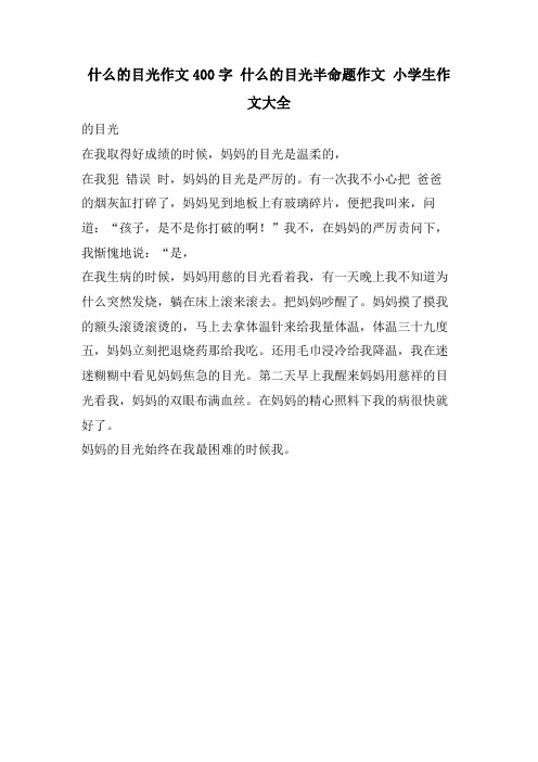 什么的目光作文400字 什么的目光半命题作文 小学生作文大全