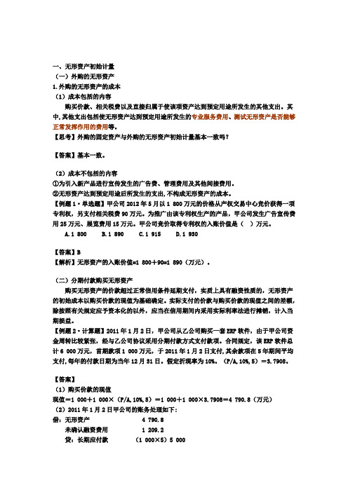 无形资产讲义--简单版