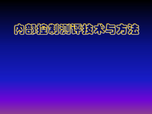 内部控制测评技术与方法