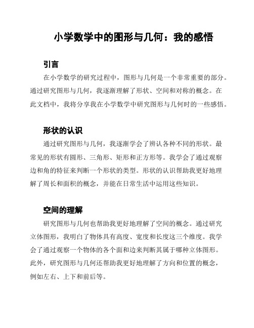 小学数学中的图形与几何：我的感悟