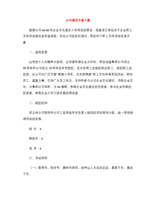 公司建设方案4篇