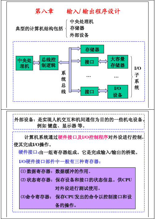 80X86汇编语言电子教案(8-输入输出程序设计)