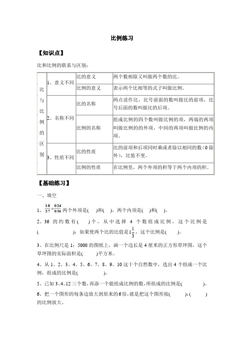 (完整版)苏教版六年级下比例练习题(2)