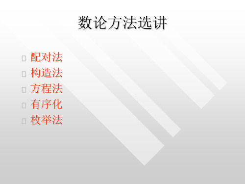 11数论方法选讲