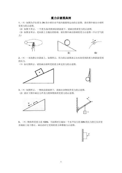 最新人教版八年级物理下册期末专题复习——重力示意图典例