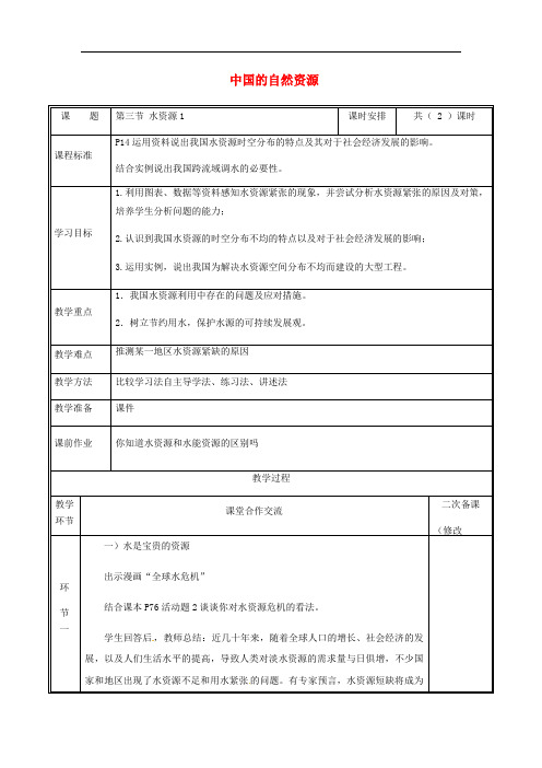  水资源【公开课教案】1