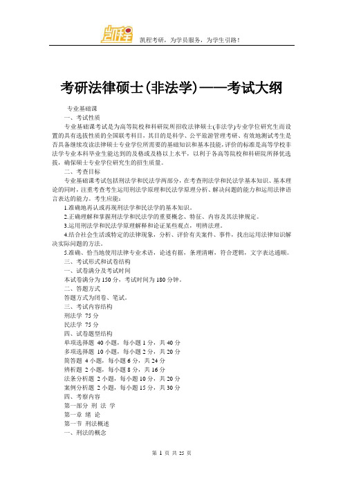 考研法律硕士(非法学)——考试大纲