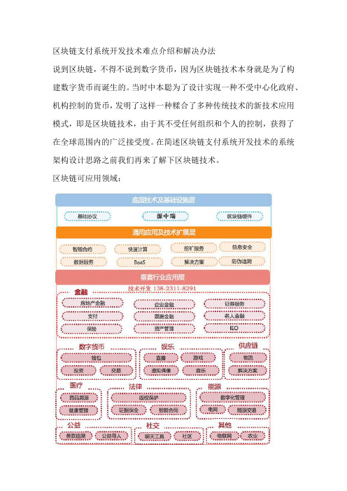 区块链支付系统开发技术难点介绍和解决办法