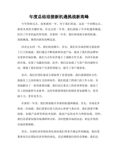 年度总结迎接新机遇挑战新高峰