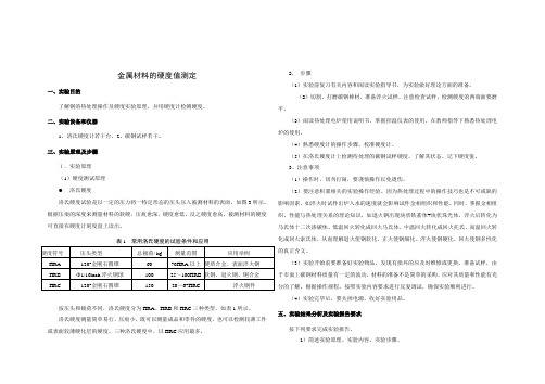 硬度试验指导书