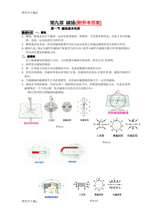 教育最新2019年版本高考物理专题复习：磁场(学生版)-Word版