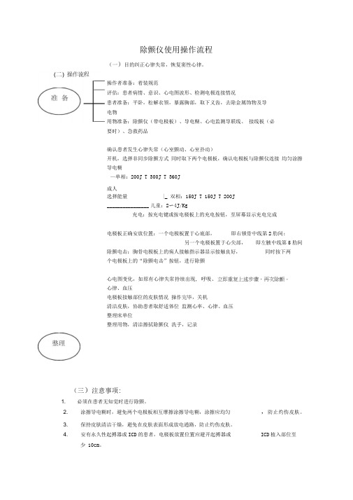 除颤仪操作流程及考核标准